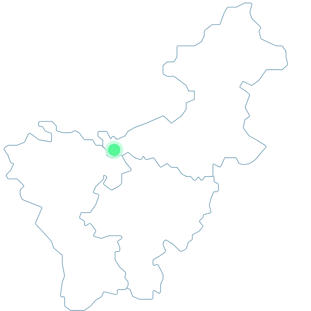 Karte des Servicegebiets — Kreise Kleve, Wesel und Borken in Nordrhein-Westfalen